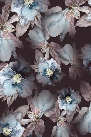 水彩花卉印花华亿平台图片