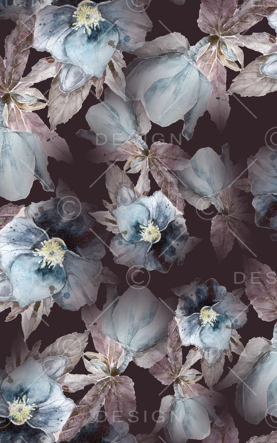 水彩花卉印花华亿平台图片