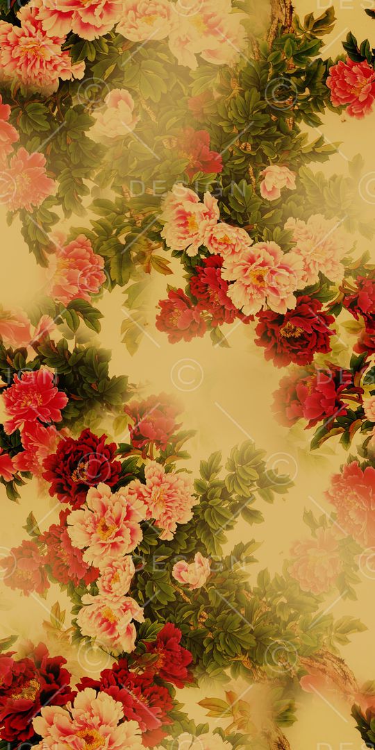 手绘花卉印花华亿平台图片