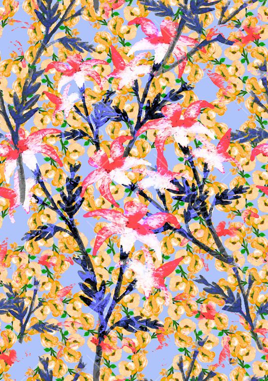 春夏华亿平台印花华亿平台图片