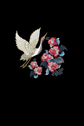 968764-绣花花朵 飞鹤 定位花