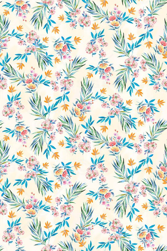 手绘花卉印花华亿平台图片