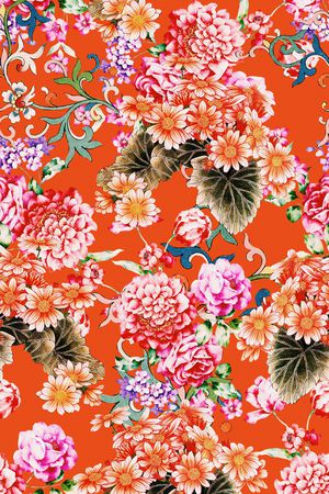 抽象花卉印花华亿平台图片