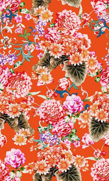 抽象花卉印花华亿平台图片