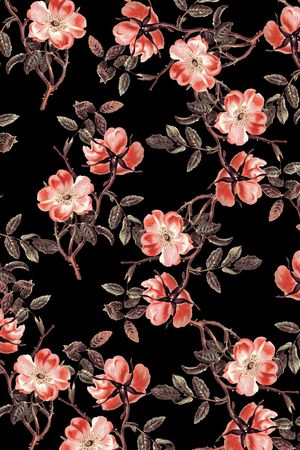 水彩花卉印花华亿平台图片