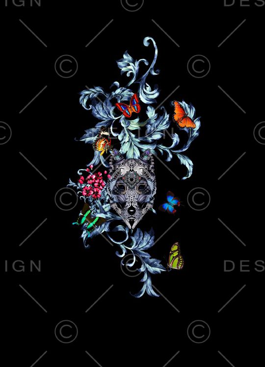 蝴蝶印花华亿平台图片