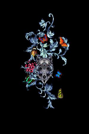 蝴蝶印花华亿平台图片