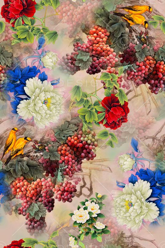 花卉印花华亿平台图片