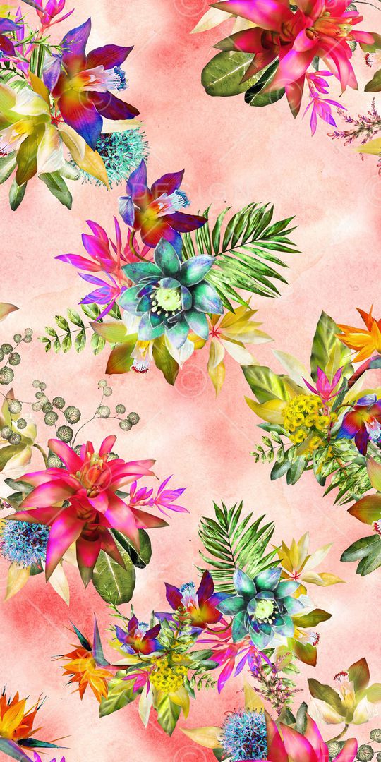 手绘花卉印花华亿平台图片