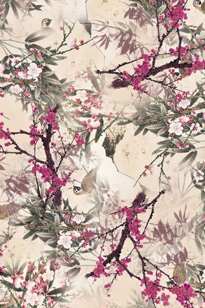 手绘花卉印花华亿平台图片