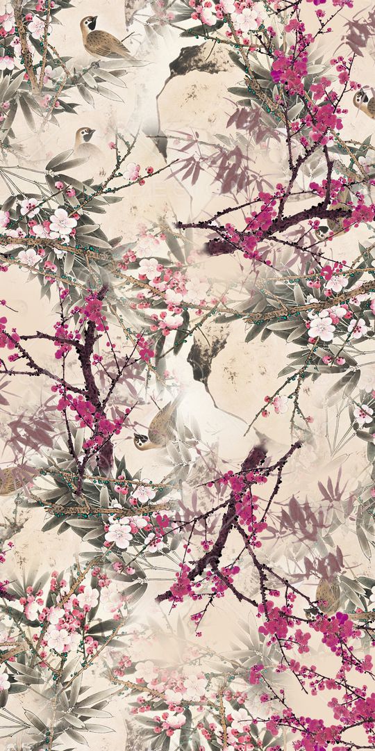 手绘花卉印花华亿平台图片