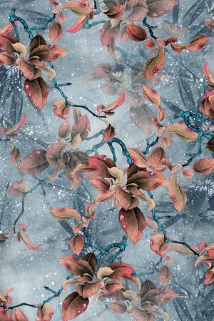 手绘花卉印花华亿平台图片