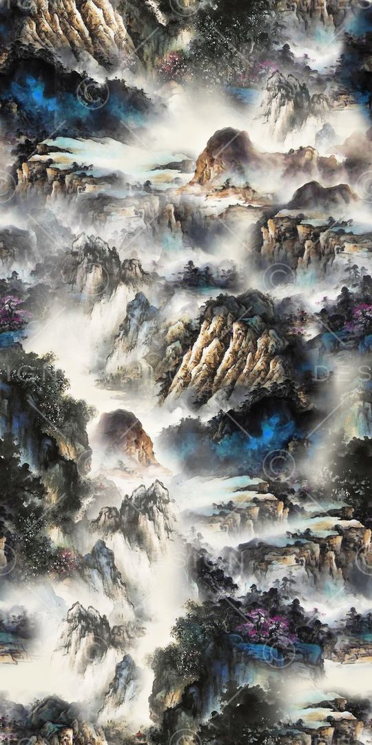 风景景观印花华亿平台图片