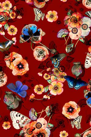 水彩花卉印花华亿平台图片