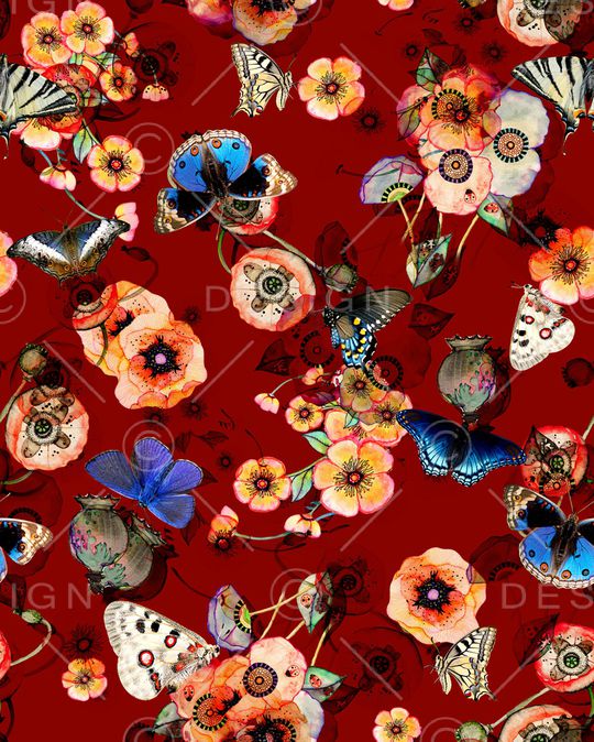 水彩花卉印花华亿平台图片