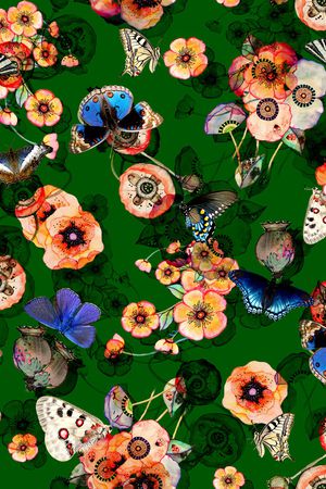 水彩花卉印花华亿平台图片