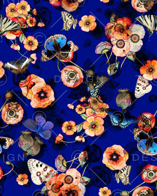 水彩花卉印花华亿平台图片