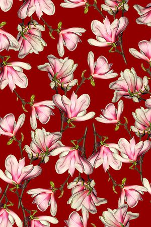 玉兰花印花华亿平台图片