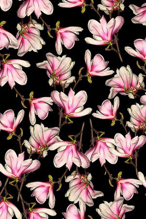 玉兰花印花华亿平台图片