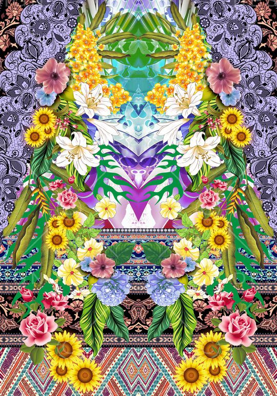 花卉印花华亿平台图片