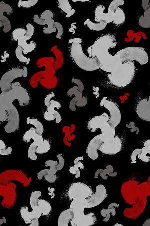 毛笔画印花华亿平台图片