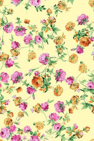 水彩花卉印花华亿平台图片