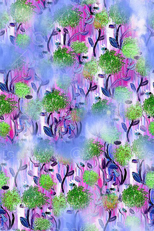 手绘花卉印花华亿平台图片