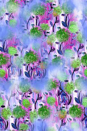 手绘花卉印花华亿平台图片