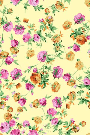 水彩花卉印花华亿平台图片