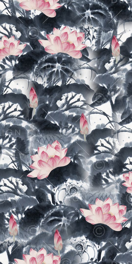 手绘花卉印花华亿平台图片