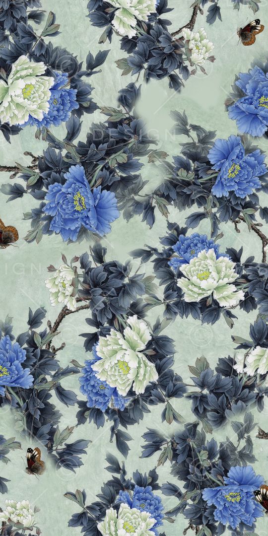 手绘花卉印花华亿平台图片