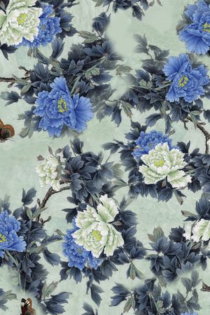 手绘花卉印花华亿平台图片