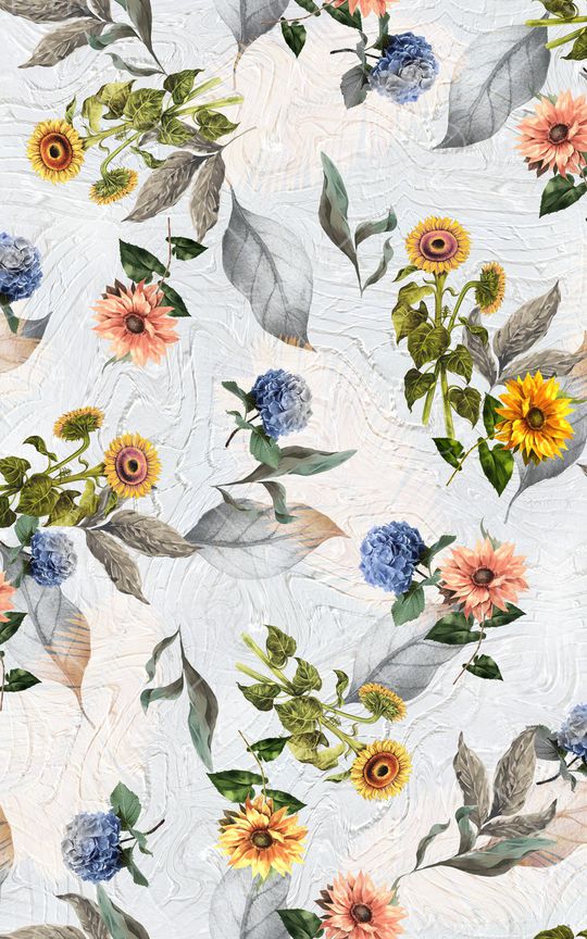 向日葵印花华亿平台图片