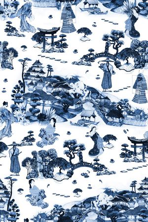 水墨风印花华亿平台图片