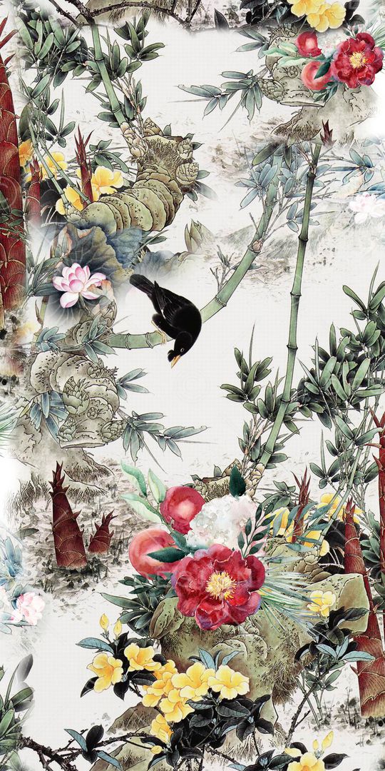 花鸟印花华亿平台图片