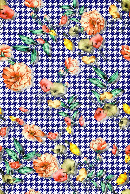 手绘花卉印花华亿平台图片