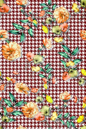 手绘花卉印花华亿平台图片