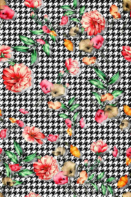 手绘花卉印花华亿平台图片