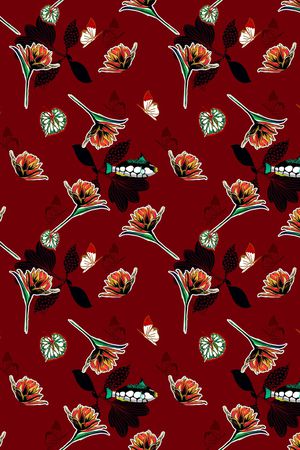 蝴蝶印花华亿平台图片