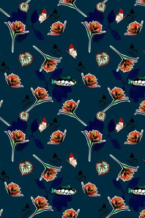 蝴蝶印花华亿平台图片