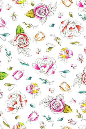 水彩花卉印花华亿平台图片