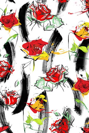 抽象花卉印花华亿平台图片