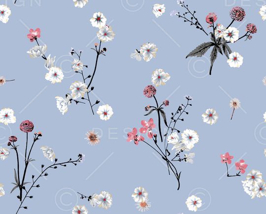 水彩花卉印花华亿平台图片