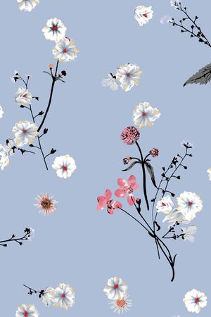 水彩花卉印花华亿平台图片