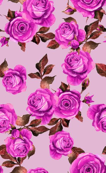 975583-手绘女装玫瑰-玫红