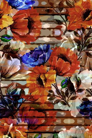 彩底花卉印花华亿平台图片