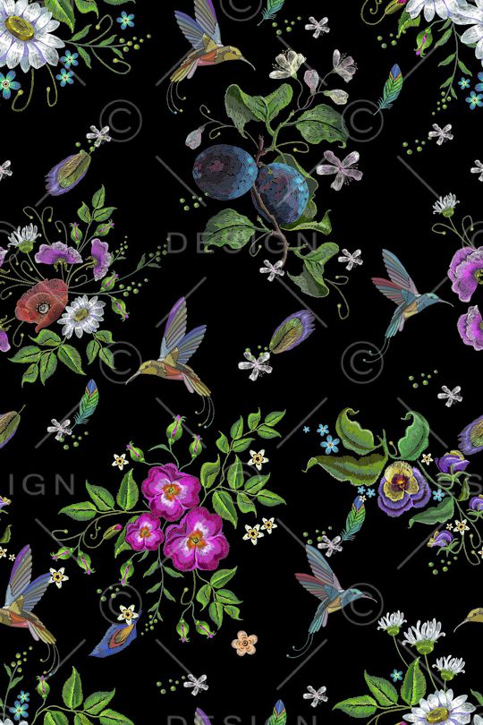 民族花卉印花华亿平台图片