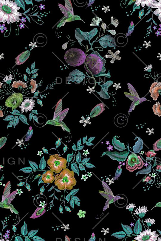 民族花卉印花华亿平台图片