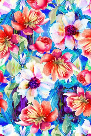 洋阳---花卉印花华亿平台图片