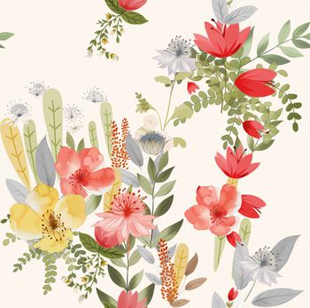 水彩花卉印花华亿平台图片